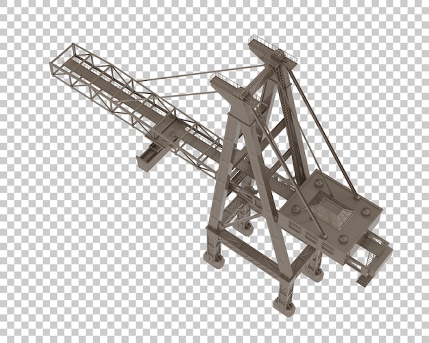 PSD une grue isolée sur un fond transparent illustration de rendu 3d