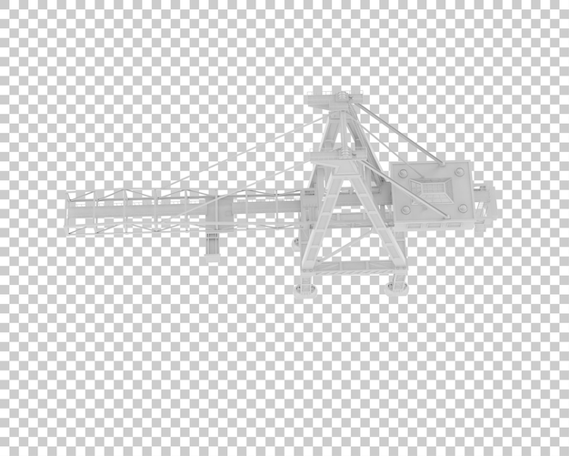 Une grue isolée sur un fond transparent illustration de rendu 3D