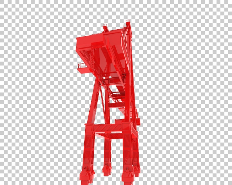 PSD une grue isolée sur un fond transparent illustration de rendu 3d