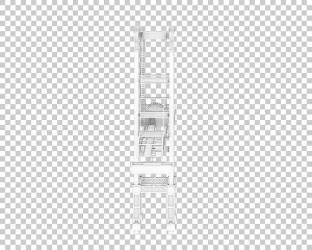 PSD une grue isolée sur un fond transparent illustration de rendu 3d