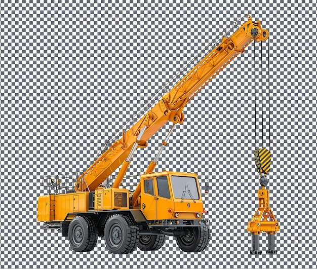une grue jaune est représentée sur un fond noir