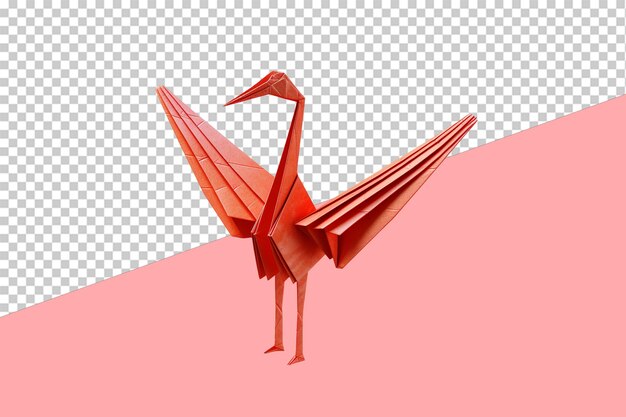 PSD une grue origami, un objet isolé, un fond transparent