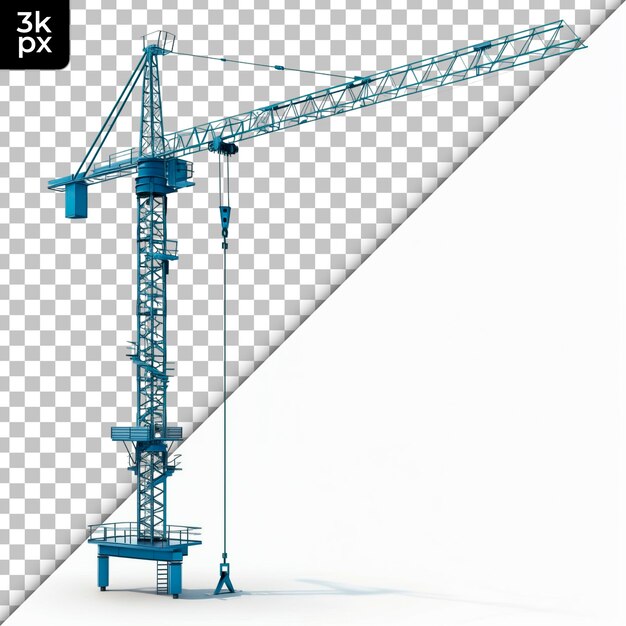 PSD la grue de la tour isolée sur un fond transparent