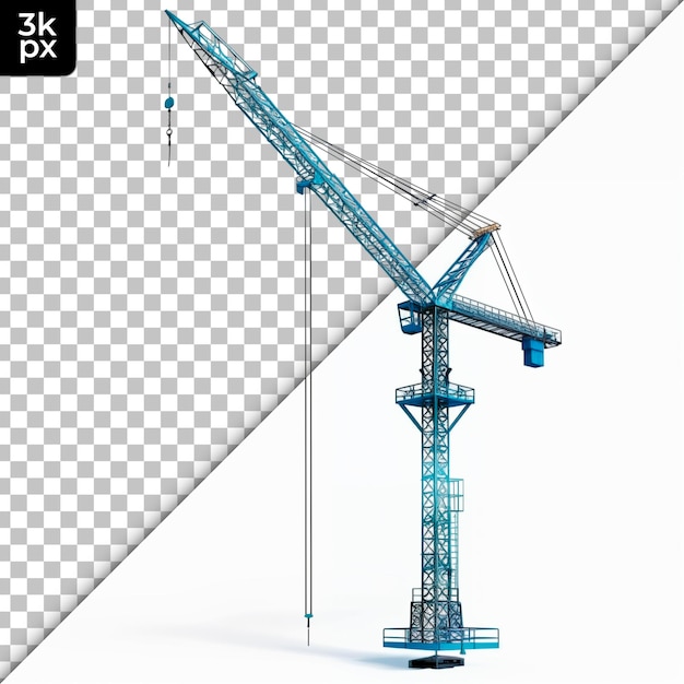 PSD la grue de la tour isolée sur un fond transparent