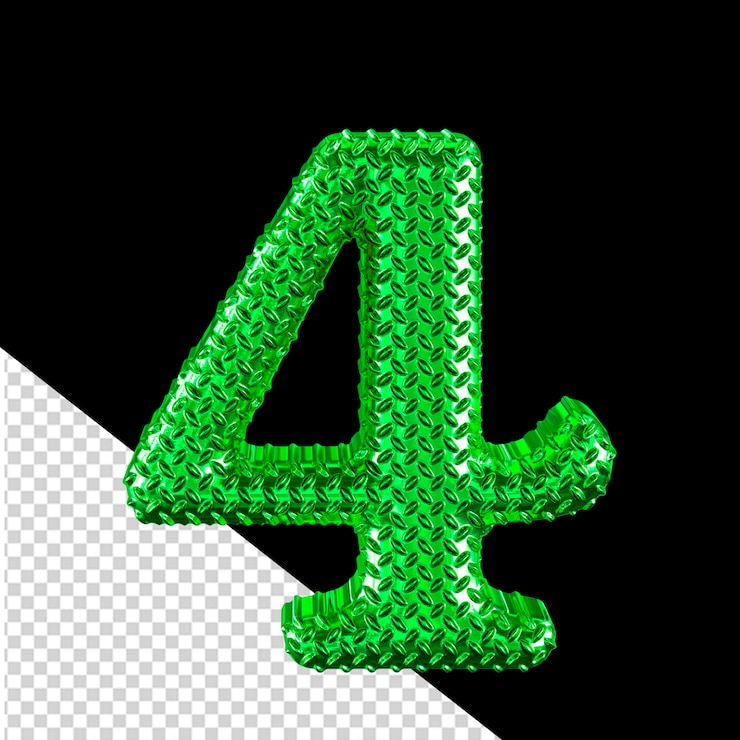PSD grün geribbtes symbol nummer 4