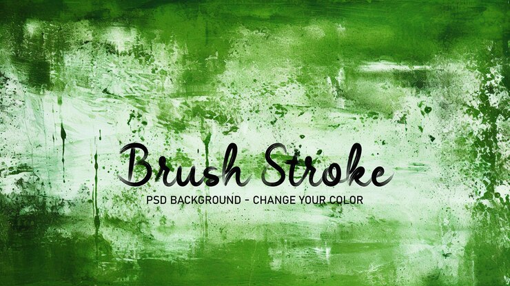 PSD grün minimal pinsel stroke pinsel aquarell öl zeichnung farbe dekoration hintergrund