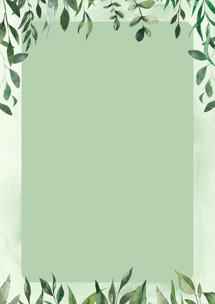 Grüne Aquarellblumen-Seitenrand