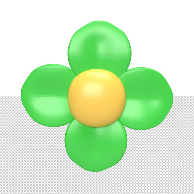 Grüne Blume 3D-Render