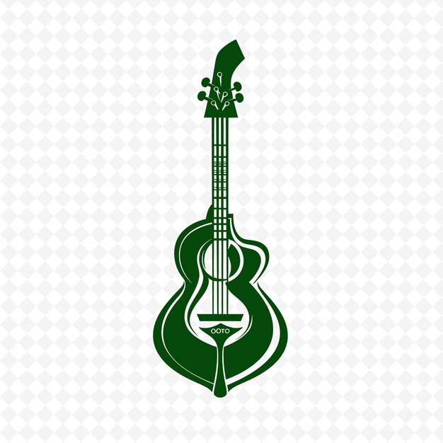 Grüne gitarre auf weißem hintergrund