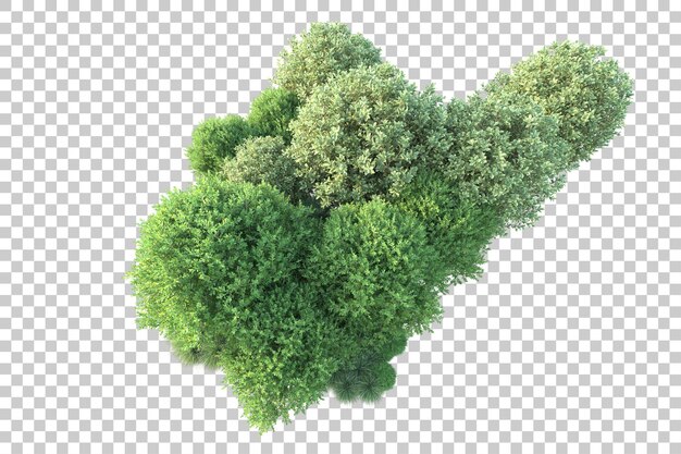 Grüne Landschaft isoliert auf durchsichtigem Hintergrund 3D-Rendering-Illustration