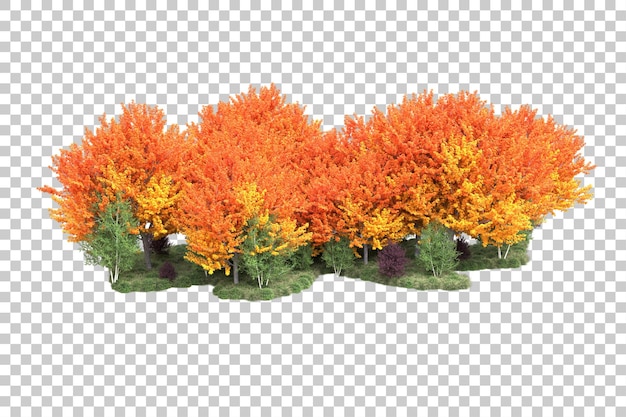 Grüne Landschaft isoliert auf durchsichtigem Hintergrund 3D-Rendering-Illustration