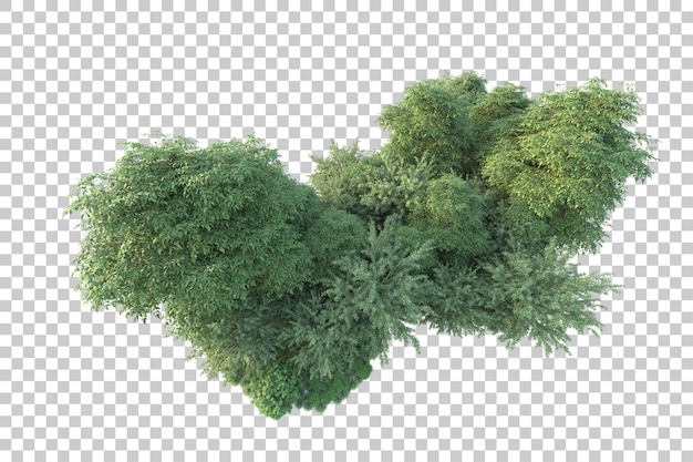 Grüne Landschaft isoliert auf transparentem Hintergrund, 3D-Darstellung