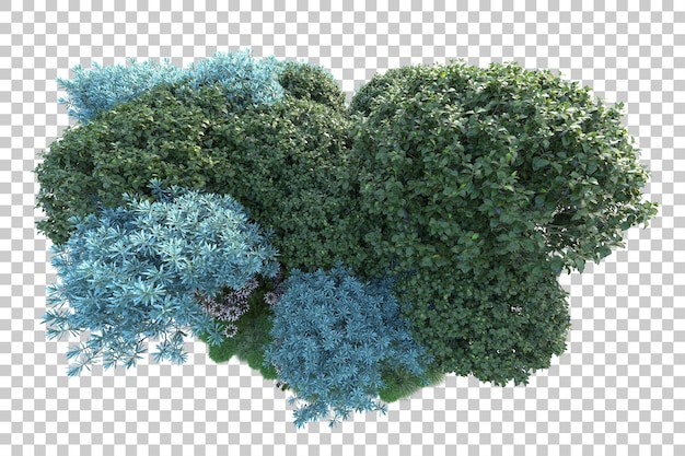 Grüne Landschaft isoliert auf transparentem Hintergrund, 3D-Darstellung