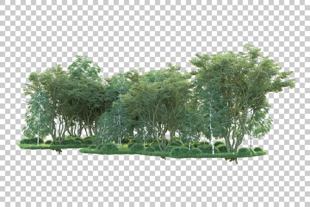 Grüne Landschaft isoliert auf transparentem Hintergrund, 3D-Darstellung