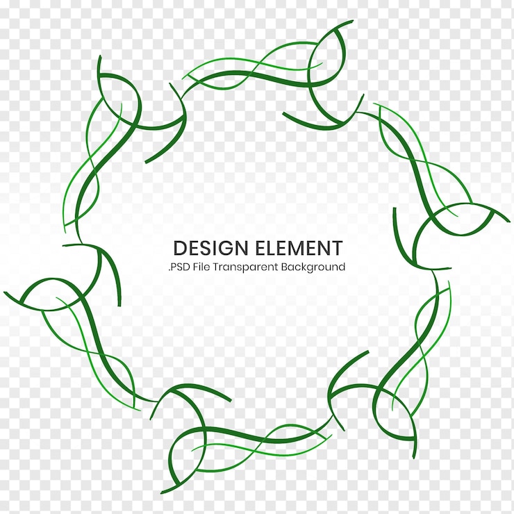 PSD grüne mandala-kunst abstraktes designelement durchsichtige png-datei