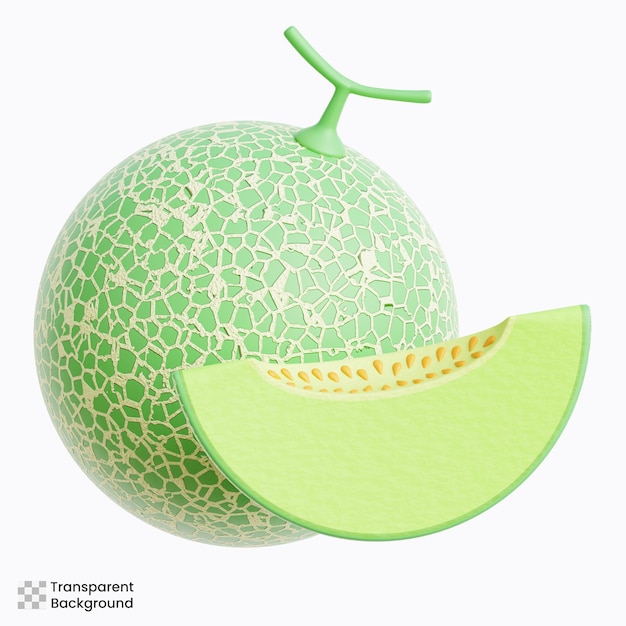Grüne Melonenfrucht 3D-Illustration