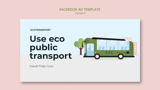 Grüne und umweltfreundliche Transport-Social-Media-Promo-Vorlage