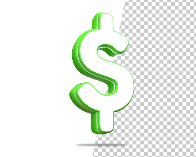 PSD grüne währung dollar symbol 3d rendern