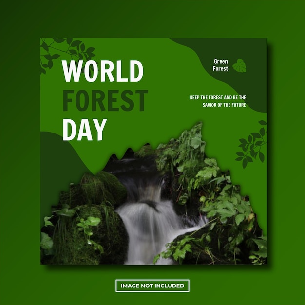 Grüne Wald-Instagram-Post-Social-Media-Vorlage