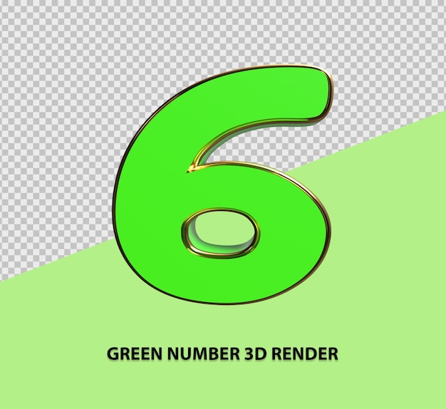 Grüne Zahl 3D-Render