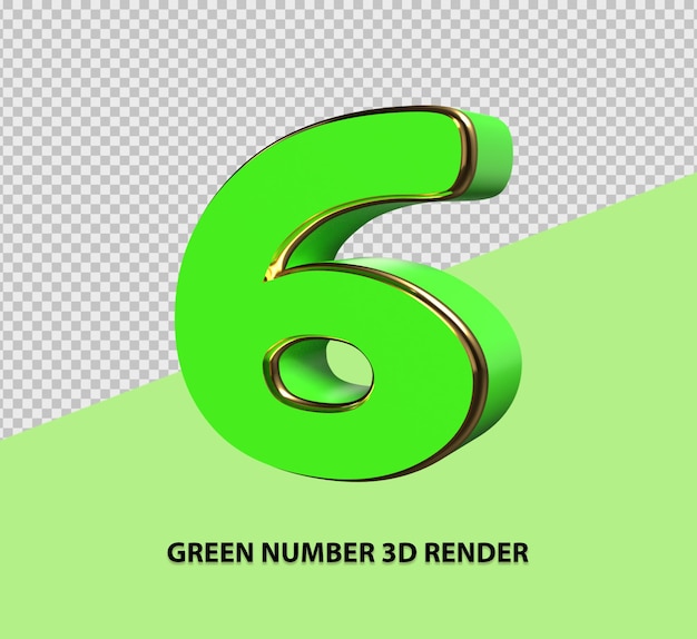 Grüne Zahl 3D-Render