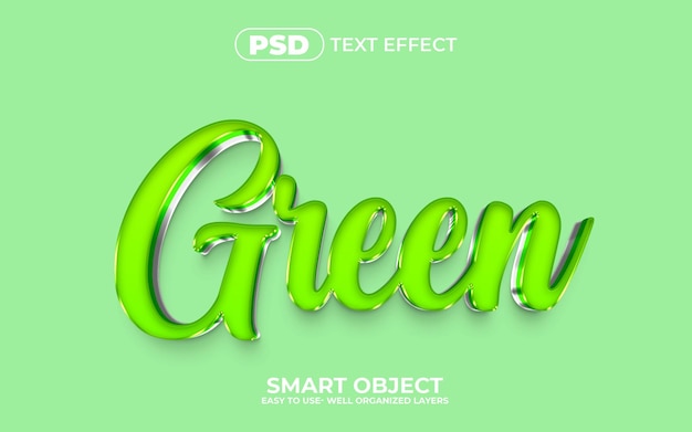 Grüner 3D-bearbeitbarer Texteffekt PSD mit Premium-Hintergrund