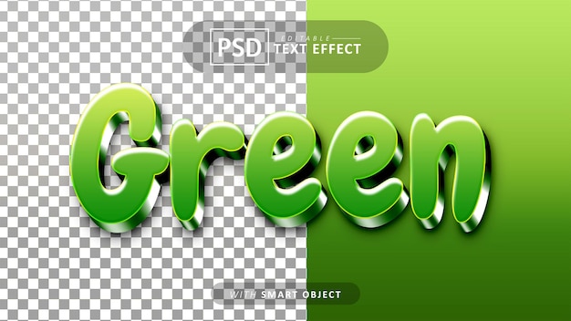 grüner 3D-Texteffekt editierbar
