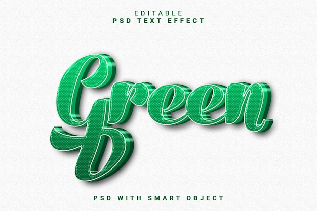 Grüner 3D-Texteffekt