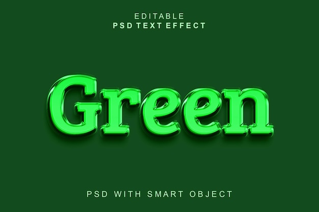 Grüner 3D-Texteffekt