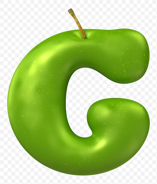 Grüner apfel alphabet buchstabe g isoliert