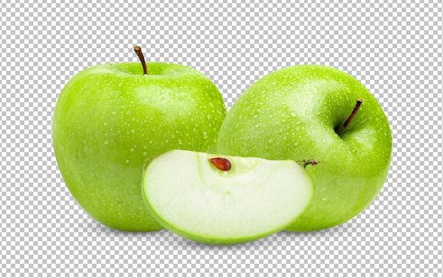 Grüner Apfel isoliert auf Alphaschicht