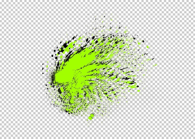 Grüner Farbstrich auf einem transparenten Hintergrund