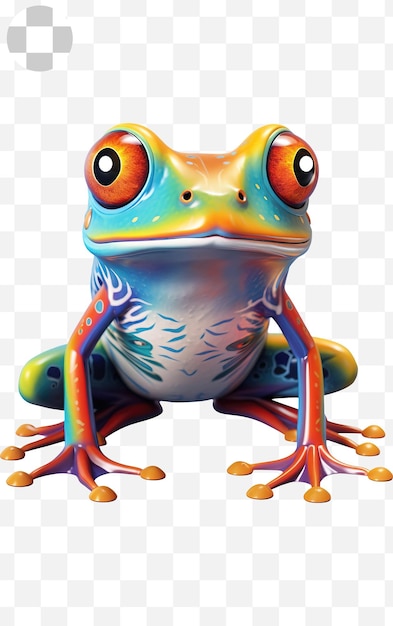 Grüner frosch-portrait-png-hintergrund