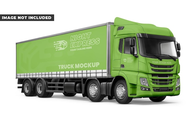 Grüner LKW-Mockup