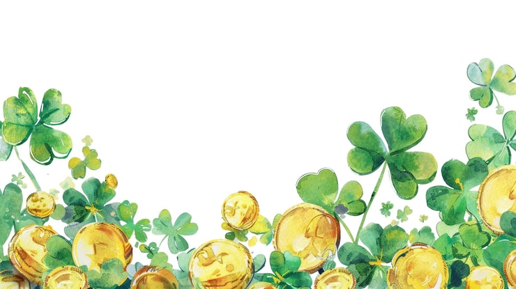 PSD grüner rahmen mit grünem klee und goldmünze st. patrick's day aig56