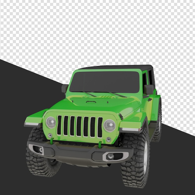 Grüner suv 3d-rendering