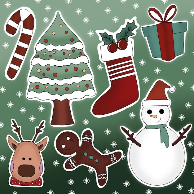 Grüner Weihnachtssticker