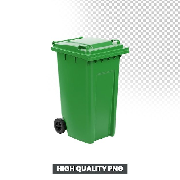 Grüner Wheelie Bin isoliert