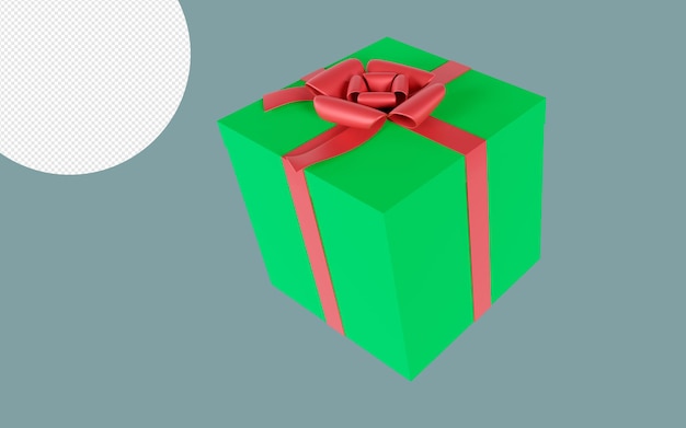 grünes Geschenk auf transparentem Hintergrund 3d