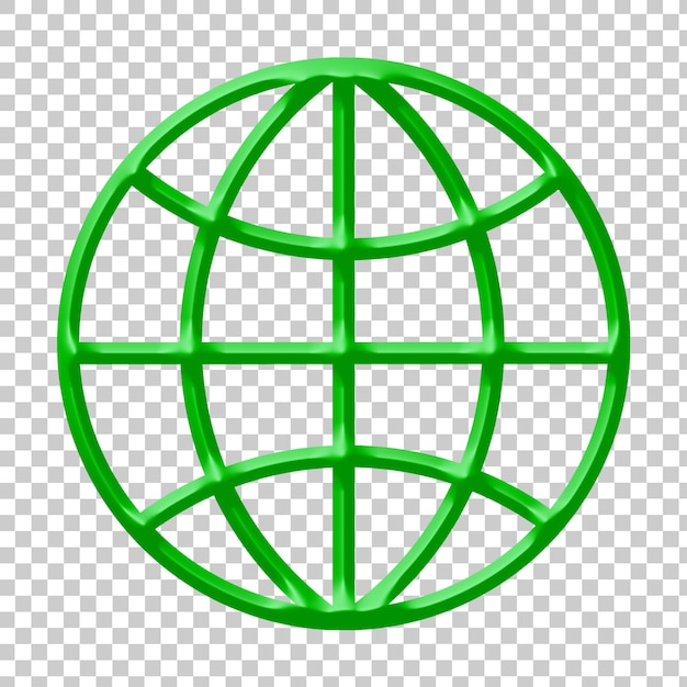grünes Globus-Symbol oder Internet-Symbol-Technologie-Symbol
