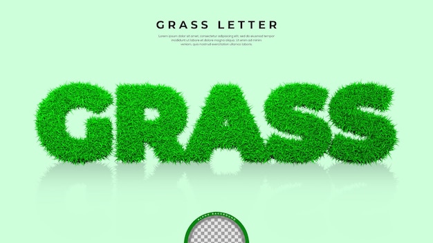 Grünes Gras des Graswortes im 3D-Rendering