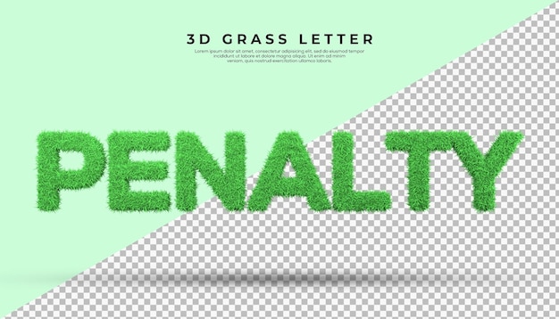 PSD grünes gras des strafwortes in 3d-darstellung