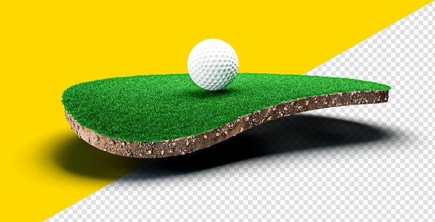 PSD grünes gras und boden auf einem golfplatz 3d-darstellung