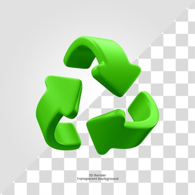 Grünes Recycling-Symbol 3D-Rendering