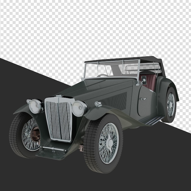 PSD grünes retro-auto 3d-rendering