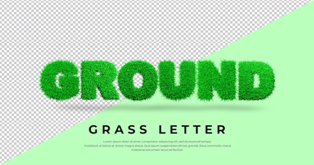 Grundbuchstabe mit 3d gras