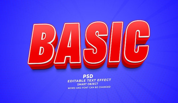 PSD grundlegende psd 3d-bearbeitbare texteffekte photoshop-stil