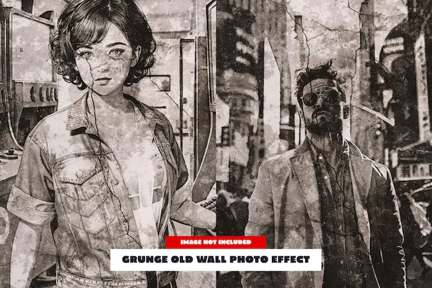 Grunge-Alte Wandfoto-Effekt für Poster