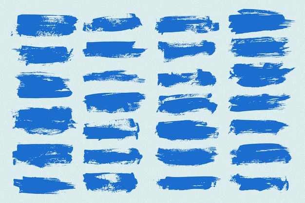 Grunge Brush Stroke Textboxen und von Hand gezeichnete Elemente Set