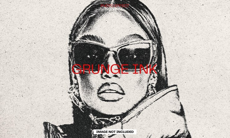 PSD grunge ink photo effect